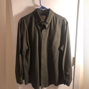 Men's L.L. Bean Green Button Front Down Casual Shirt 278629 - M